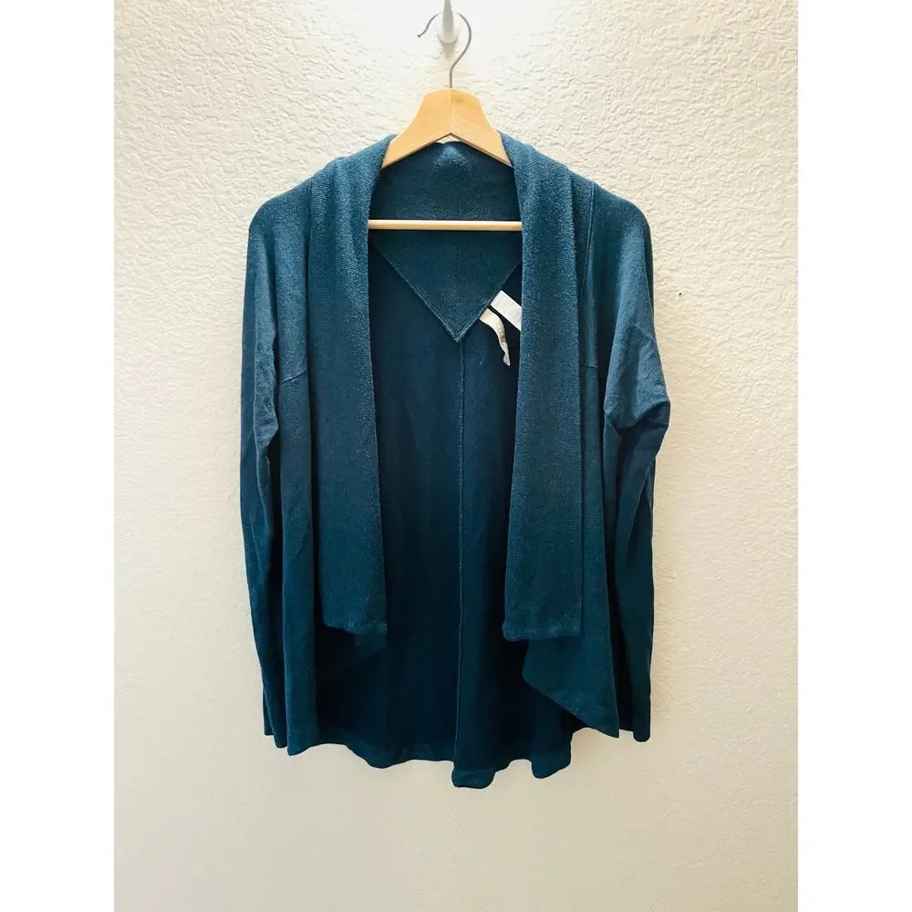 Athleta Nirvana Wrap Open Cardigan Dark Vista Teal Modal Yoga Lounge Top Sz S - Picture 3 of 5